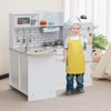 Costway Kid’s Corner Kitchen Playset Wooden Chef Play with Sink Stove Range Hood Utensils - 2 of 4