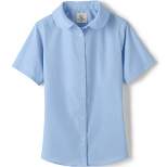 Lands' End School Uniform Girls Short Sleeve Peter Pan Collar Broadcloth Shirt