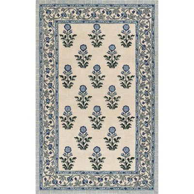 Momeni Cotswold Broadway Floral Handtufted Rug Blue