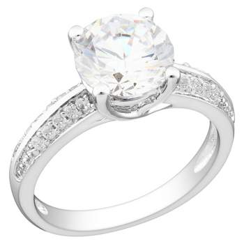 3.86 CT. T.W. Cubic Zirconia Engagement Ring in Sterling Silver