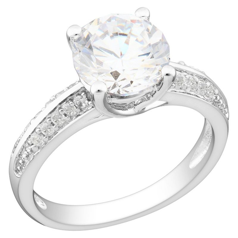 3.86 CT. T.W. Cubic Zirconia Engagement Ring in Sterling Silver, 1 of 8