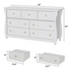 7-Drawer Dresser - Tall Boho Dresser with Curved Legs, Freestanding Storage for Living Room, Bedroom, Entryway, or Balcony - 3 of 4