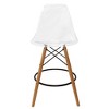 LeisureMod Cresco Modern Plastic Barstool with Beech Wood Base - 2 of 4
