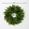 Sullivans Cedar & Hemlock Artificial Wreath 22"H Green - 3 of 3