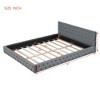 Queen Size Upholstered Wooden Platform Bed Frame, with Luxurious Velvet Grid Headboard 4Q -ModernLuxe - 3 of 4