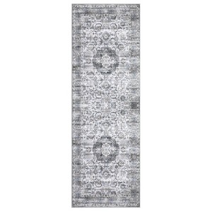 Washable Indoor Vintage Floral Print Living Room Bedroom Area Rugs, Low Pile Non Slip Floor Carpet for Dining Room Home - 1 of 4