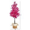 Nearly Natural 6-ft Artificial Bougainvillea Tree with Handmade Jute & Cotton Basket, Pink - 2 of 4