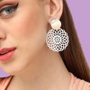 SOHI Women's Red Floral Filigree Drop Earrings - 3 of 3