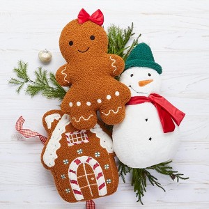 The Lakeside Collection Christmas Shaped Accent Pillows - Gingerbread House - 1 of 4