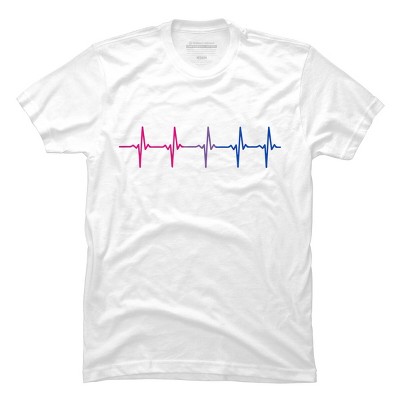 Adult Design By Humans Bisexual Pride Rainbow Heartbeat By Thingsandthings T-Shirt