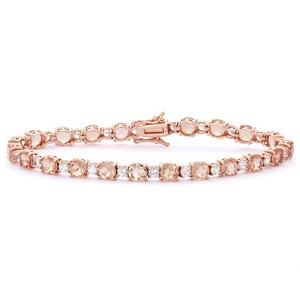 Designs By Gioelli 14K Rose Gold Over Sterling Silver Simulated Morganite Tennis Bracelet - 1 of 2