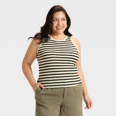 Women's Slim Fit Cropped Ribbed Tank Top - A New Day™