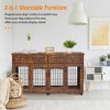 2 Rooms Dog Crate Furniture, Wooden Dog Crate Table with 2 Drawers & 5-Doors, Indoor Dog Kennel, Dog House, Dog Cage, TV Stand - 3 of 4