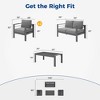 Heynemo 4 Pieces Outdoor Patio Furniture Set, Metal Patio Conversation Set with Loveseat, 5'' Light Grey Cushion & Coffee Table - 4 of 4