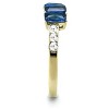 Slickblue Women’s IP Gold Stainless Steel Ring with Montana Blue Synthetic Glass, Size 5-13 - 4 of 4