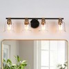 LNC Chayote 29-in 4-LightsPolished Gold and Matte Black Modern/Contemporary Vanity Lights ,Clear Glass Bell Shade - 2 of 4