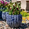 Sunnydaze Fluted Lava Finish Ceramic Planter - Dark Blue - 10" Round - Set of 2 - image 2 of 4