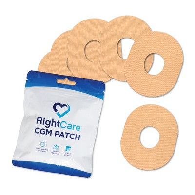 RightCare CGM Adhesive Synthetic Patch for Dexcom G7, Uncovered Oval, Multiple Colors, Bag of 25