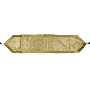 Northlight 72" Gold Colored Glitter Swirl Christmas Table Runner with Velveteen Trim - 1 of 1