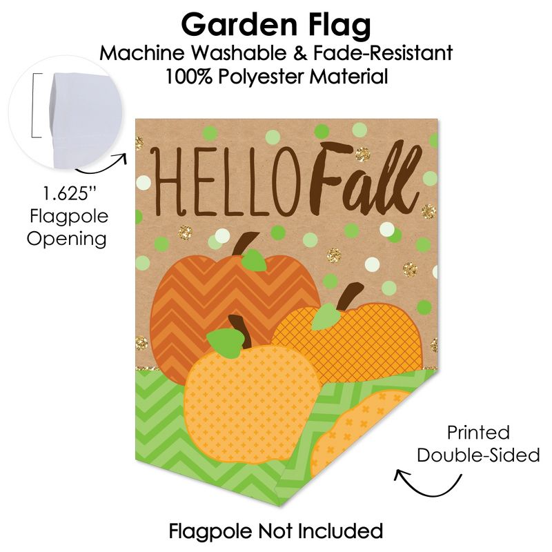 Big Dot of Happiness Pumpkin Patch - Outdoor Home Decorations - Double-Sided Fall, Halloween or Thanksgiving Party Garden Flag - 12 x 15.25 inches, 3 of 9