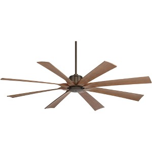 70" Possini Euro Design Rustic Farmhouse Indoor Outdoor Ceiling Fan with Remote Control Oil Rubbed Bronze Koa Damp Rated for Patio Exterior Gazebo - 1 of 4