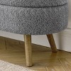 GlasFlength Ottomans and Benches Oval Storage Bench with Rubber Wood Legs Elegant Fashion Design for Modern Living Spaces, Gray, 44.1"*16.15"*9.5" - 3 of 4