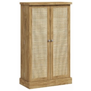 Aghana Digitals Natural 41" Rattan Kitchen Cabinet with 5-Tier Shelf, 12 Spice Racks, Adjustable - 1 of 4