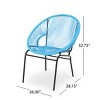Modern Patio Polyethylene Rattan Trumpet Chair Set of 2,Outdoor Patio Club Chair with Iron Frame,Curved Back Armless Accent Chair-Coolbibila - 4 of 4