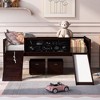 NicBex Twin Size Loft Bed with Ladder & 2 Storage Boxes,Loft Bed Frame with Guardrails & Slide,Bed Frame for Kids,Box Spring Not Required,Esprsso - 2 of 4