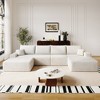 TiramisuBest 107" Cloud Sectional Sofa with Ottoman, Modern Minimalist U-Shaped Deep Seat Couch, Plush Corduroy Upholstery, No Assembly, White - 2 of 4
