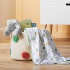 Jersey Knit Reversible Baby Blanket Jungle Animals - Cloud Island™ Gray/Green - 2 of 4