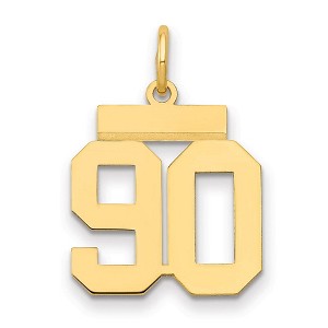 Black Bow Jewelry 14k Yellow Gold, Athletic Collection, Small Polished Number 90 Pendant - 1 of 3