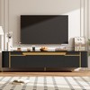 Chic Crate-74.8 Inch Modern Media Console – 4-Drawer & 2-Cabinet TV Stand w/ Metal Legs, Multi-Room Furniture - 3 of 4