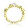 Guili Sterling Silver 14K Gold Plated Ring with 4.5MM Freshwater Pearl, Combining Timeless Elegance and Simplicity, Available in Sizes 6, 7, 8. - 2 of 3