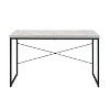Vynxaria Antique White Black Desk Distressed Finish Writing Table for Home Office Shabby Chic Decor - 3 of 4