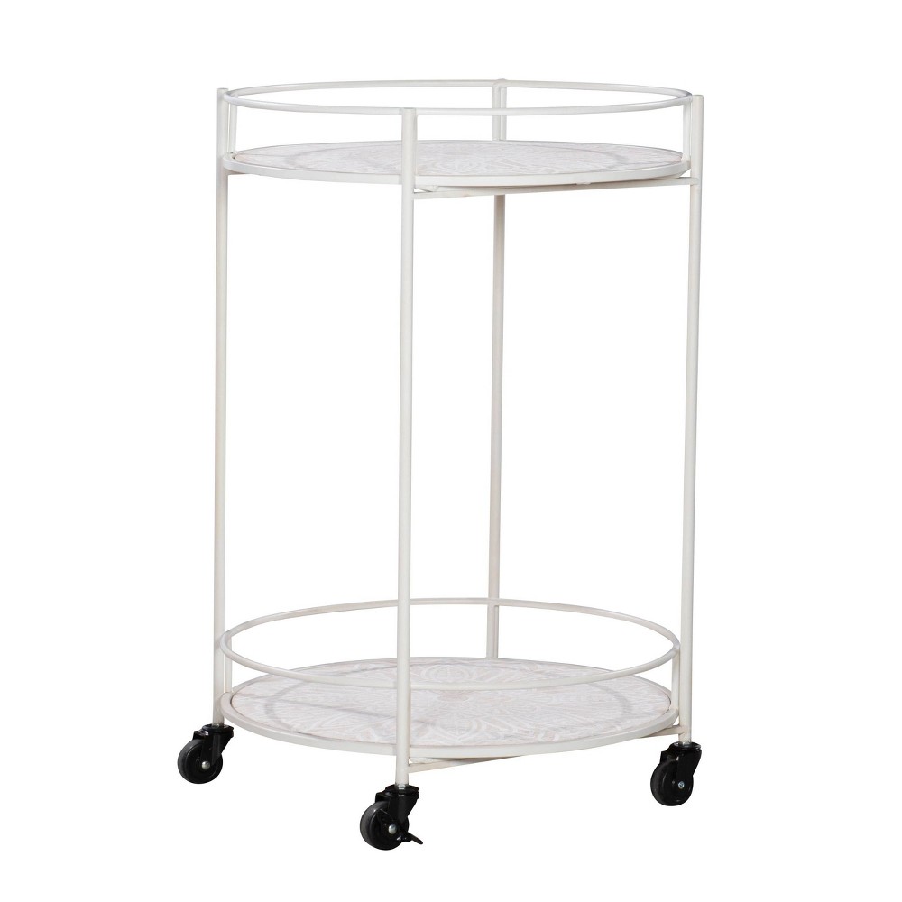 Perry Medallion Rolling Cart  - Linon