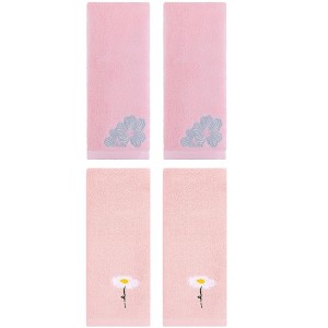 REGALWOVEN Cotton Soft Absorbent Floral Pattern Hand Towel 13" x 30" - 1 of 4