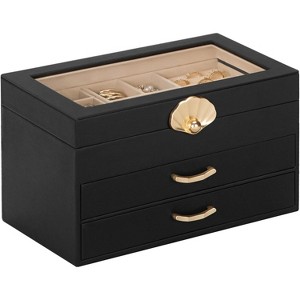 3-Drawer Jewelry Box and Display Organizer for Earrings and Necklaces - 1 of 4