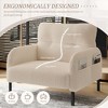 NicBex Wood Accent Chair Comfy Single Sofa Chair Corduroy Fabric Reading Chair with Double Side Pockets for Living Room - 4 of 4
