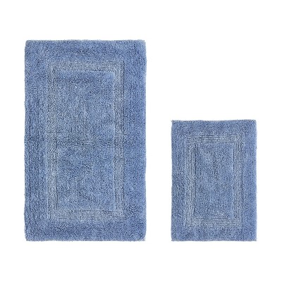 Lux Premium 100% Cotton Tufted Solid Reversible 2 Piece Bath Rug Set – Ultra-Soft, Water-Absorbent, Durable, Machine Washable Bathroom Rug