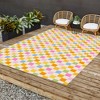 Iveta Abolina Eclectic Checker Check Cream Outdoor Rug - Deny Designs - 3 of 4