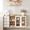 Modern Sideboard Buffet Cabinet, 55" Large Kitchen Storage Cabinet Coffee Bar with Drawers and Open Shelves - 2 of 4