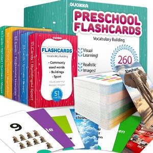 QUOKKA Flash Cards for Kids - 60/120/260 Cards ABC, Numbers & Animals, Colors, Fruits, Cars & Body Learning - 1 of 4