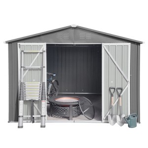 NicBex 10ft�12ft Outdoor Storage Sheds Metal Garden Sheds for Garden Tools, Bikes, Durable and Weather-Resistant - 1 of 4