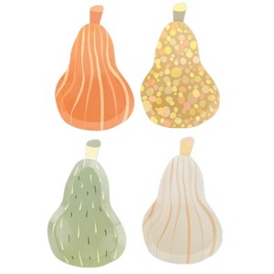Jollity & Co. - Gourd Dessert Plates - Pack of 8 Paper Plates, 2 of Each Style Per Pack - 1 of 3