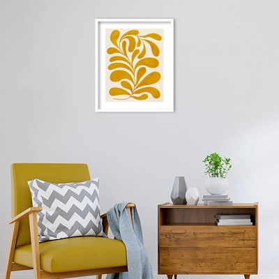 Goldenrod II 21" x 25" Cream and Yellow Canvas Print with Wood Frame