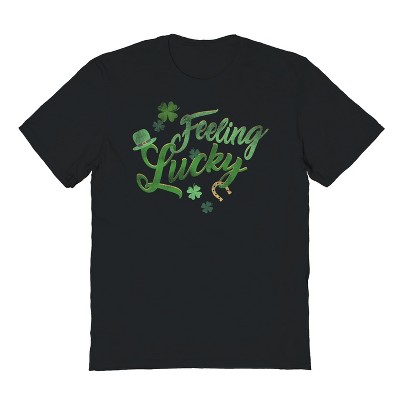 Rerun Island Men's Feeling Lucky Short Sleeve Graphic Cotton T-Shirt