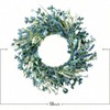 20 Inch Spring Wreath Blue with Green Leaves Artificial Wreaths Blue Daisy White Flower Front Door Farmhouse Decor - 2 of 4
