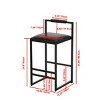 Syemin Dining Chairs Set of 2 Bar Stools with Back Support Counter Height Dining Chairs Modern Kitchen Dining Room Chair, Black, 16.54"*15.35"*32.48" - 2 of 4
