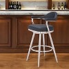 HomeRoots 30" Black And Silver Faux Leather And Stainless Steel Bar Height Swivel Bar Chair - 2 of 4